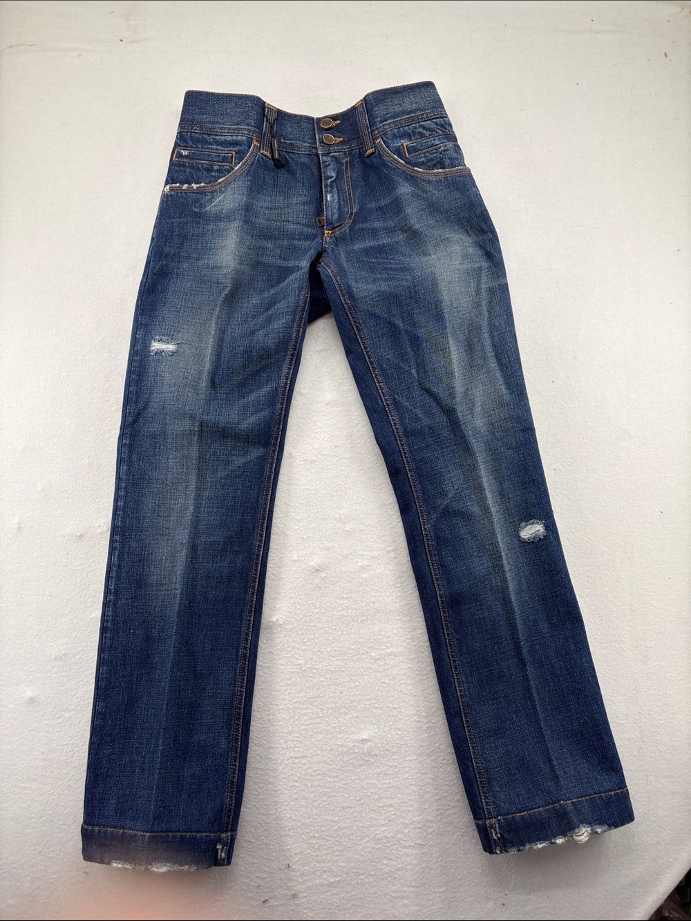 Dolce & Gabbana Dark Blue Straight-Leg Jeans - 30x31